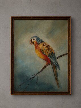 Original Painting on Board Parrot Bird Colorful